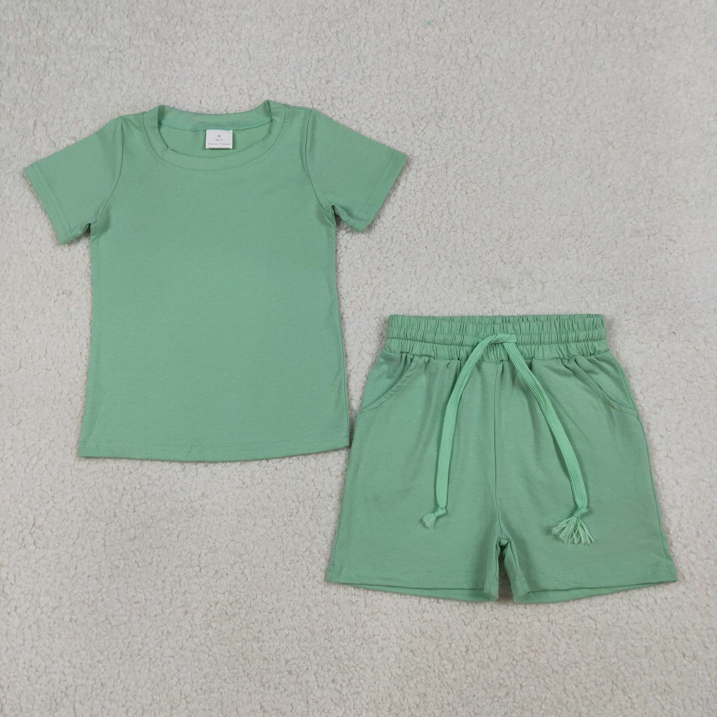 Baby Boys Kids Green Short Sleeves Shirt Pockets Shorts Summer Clothes Set RTS