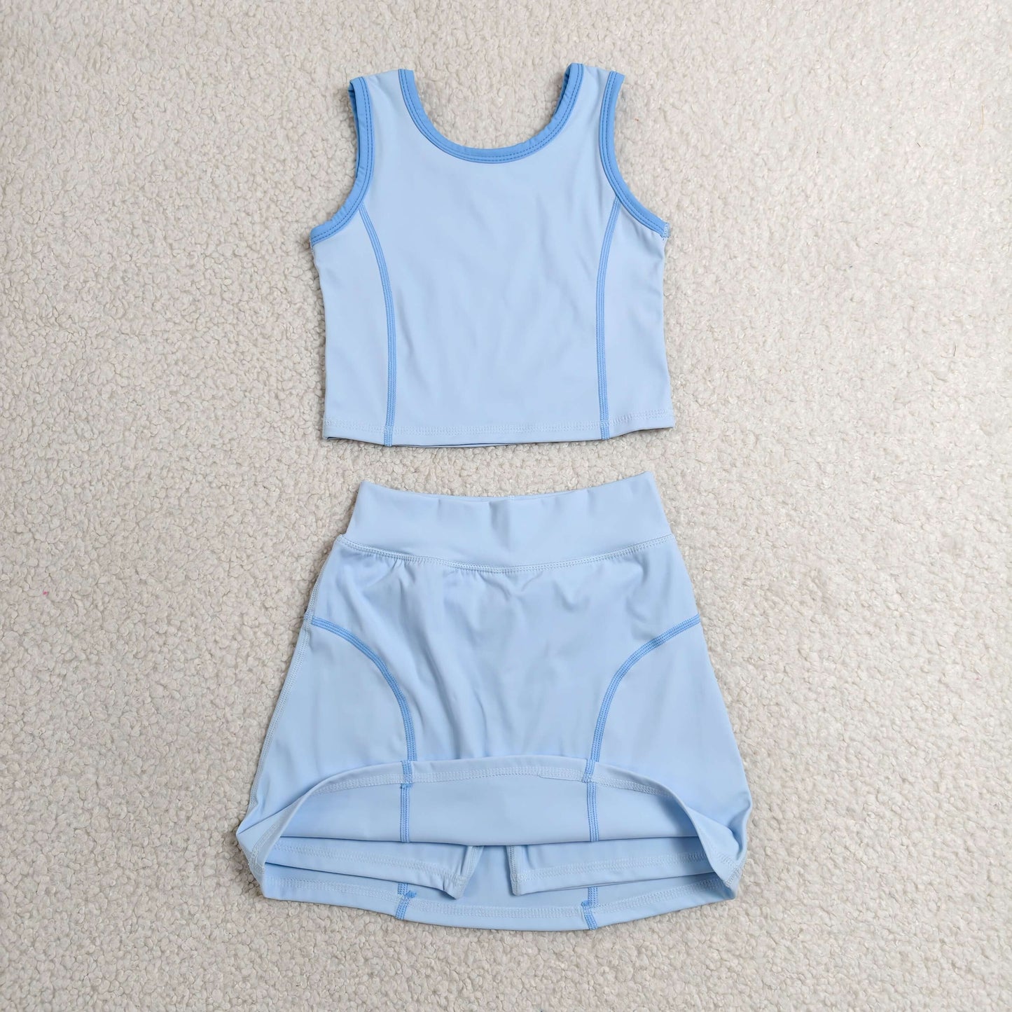 Sibling Baby Girls Kids Sleeveless Shirts Skirts Shorts Yoga Active Sets Summer Clothes RTS