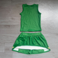 ( No moq ) Preorder Baby Girls Kids Sleeveless Shirt Green Skirt Shorts Yoga Active Team Cheer Set Clothes