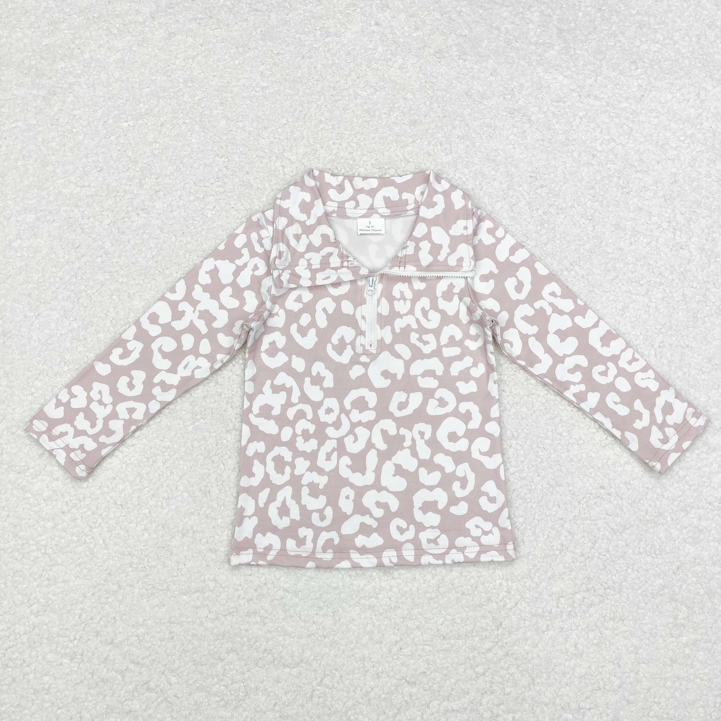 Baby Girl Toddler Long Sleeves Leopard Zipper Shirt Tops