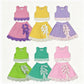 Sibling Baby Girls Kids Sleeveless Tops Bows Skirt Shorts Yoga Clothes Sets RTS