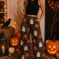 ( Moq 5 ) Preorder Adult Women Halloween Ghosts Pumpkins Leopard Pants Bottoms Clothes