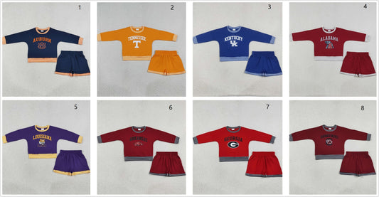 Sibling Baby Girls Kids Long Sleeves Shirts Shorts Cotton Sets Team Clothes RTS