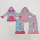 Sibling Baby Girls Kids Long Sleeves Flowers Pockets Hoodie Pullovers Pants Sets Clothes RTS