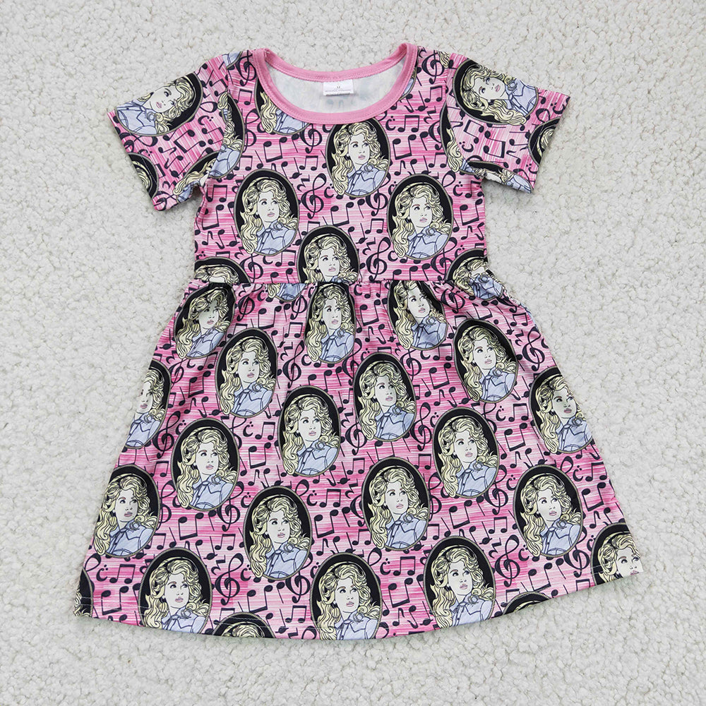 Promotion Baby Girl Short Sleeve Singer Music Dress