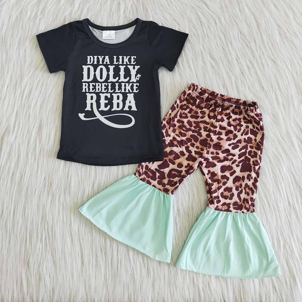 Promotion Baby Girl Short Sleeve Bell Pants Outfit