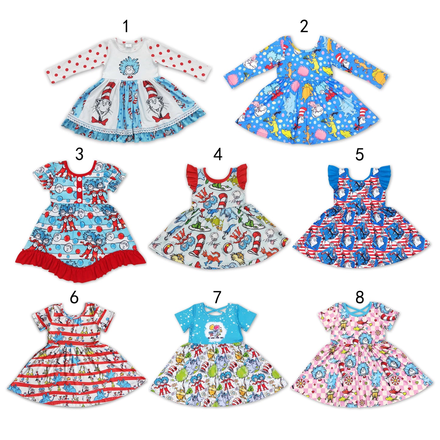 Baby Girl Kids Dr Reading Sibling Twirl Dress Clothes