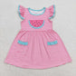 Baby Girl Pink Stripes Embroidery Watermelon Summer Sibling Sister Clothes Sets