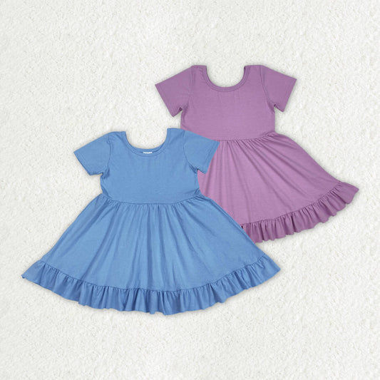 Baby Girl Short Sleeves Cotton Knee Length Twirl Dress Sibling Clothes RTS
