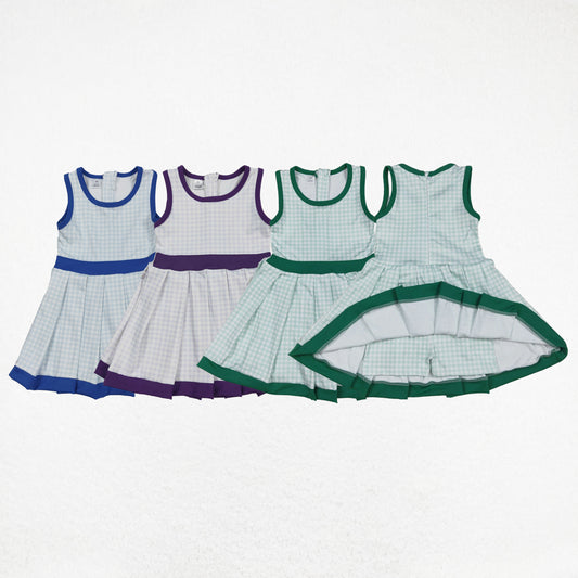 Baby Girl Sleeveless Plaid Ruffle Shorts Yoga Active Dress Sibling Clothes RTS