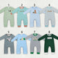 Baby Boy Infant Long Sleeves Embroidery Ducks Dogs Deer Romper Sibling Clothes RTS