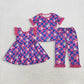 Sibling Baby Girls Kids Short Sleeves Singer Stars Plaid Dress Pajamas Set RTS