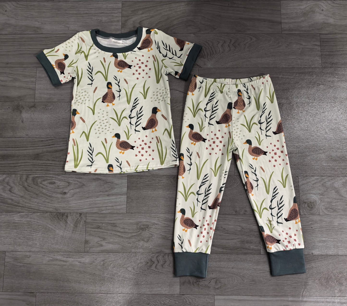 ( No moq ) Preorder Baby Boy Short Sleeves Ducks Shirt Pants Pajamas Clothes Set