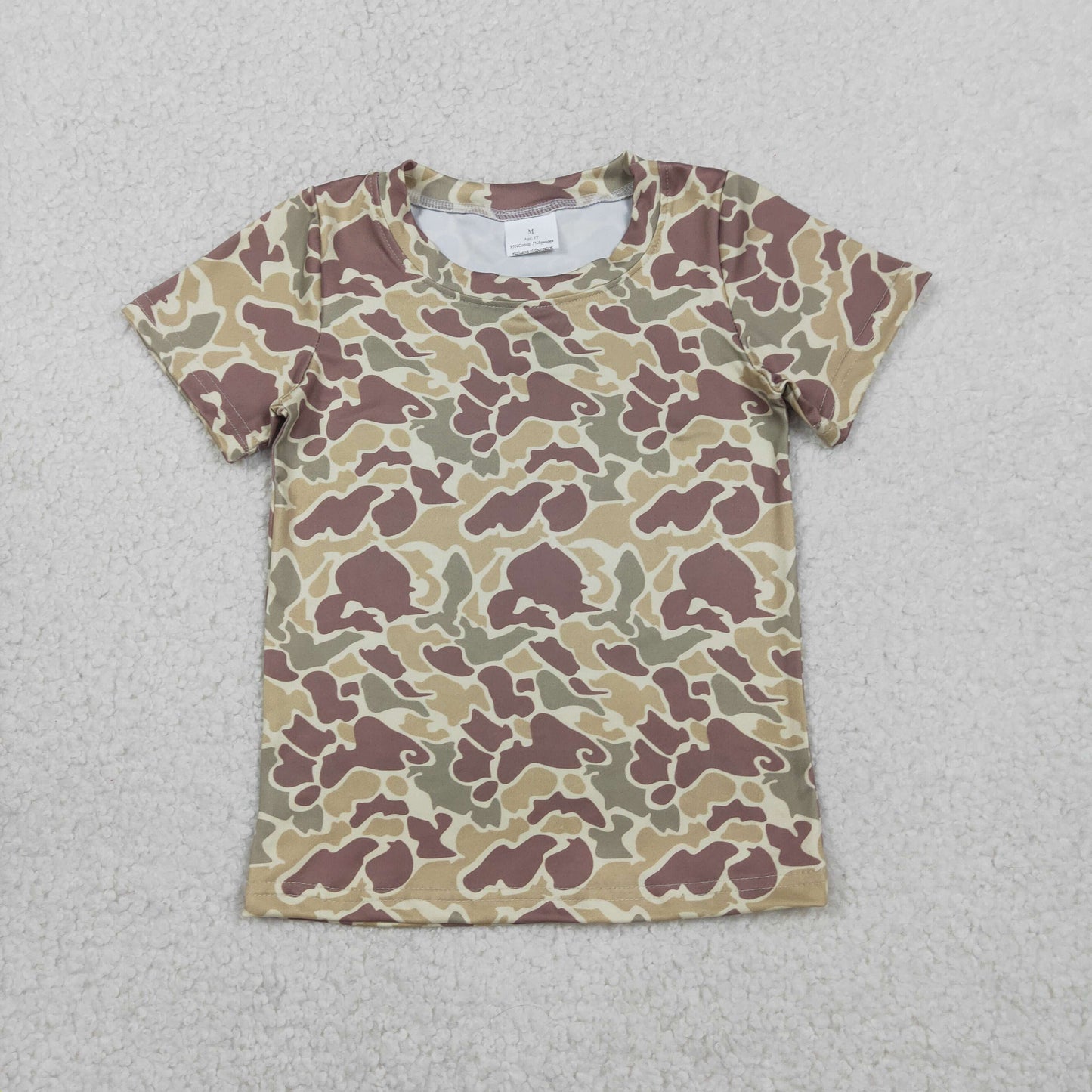 Baby Boys Kids Short Sleeves Southern Green Camo Shirt Tops RTS