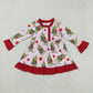 Girls Kids Green Face Stars Sibling Christmas Pajamas Dress Zipper Footie Romper Set Pink Clothes RTS