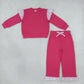 Baby Girls Kids Long Sleeves Tops Pockets Pants Cotton Set Hot Pink Clothes RTS