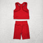 Baby Girl Red Athletic Active Wear Top Shorts Clothes Set RTS