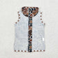 Baby Kids Brown Camo Zipper Vest Tops