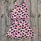 Baby Girl Sleeveless Football Stars Bows Cheer Tops Skort G Team Yoga Active Set RTS
