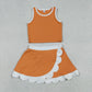 Baby Girls Kids Shirt Scallop Skirt Shorts Yoga Active Orange Set Clothes RTS