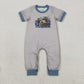 Baby Boys Infant Short Sleeves Ducks Buttons Grey Romper RTS