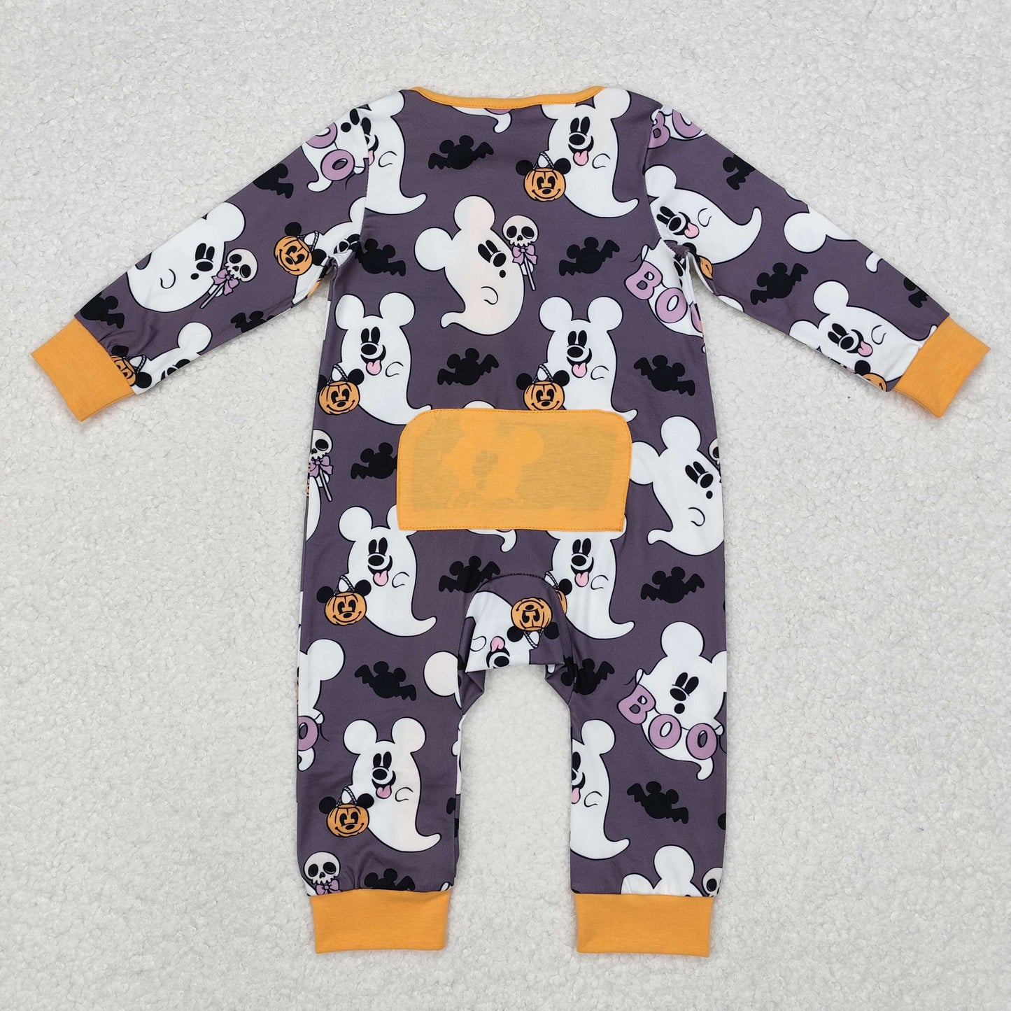 Baby Boy Halloween Mouse Ghost Pumpkin Zipper Long Sleeves Romper