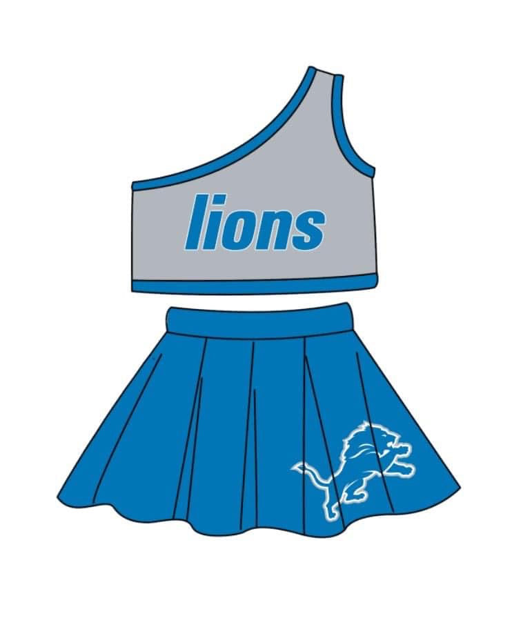 Baby Girl Lions Team Tops Skirt Set