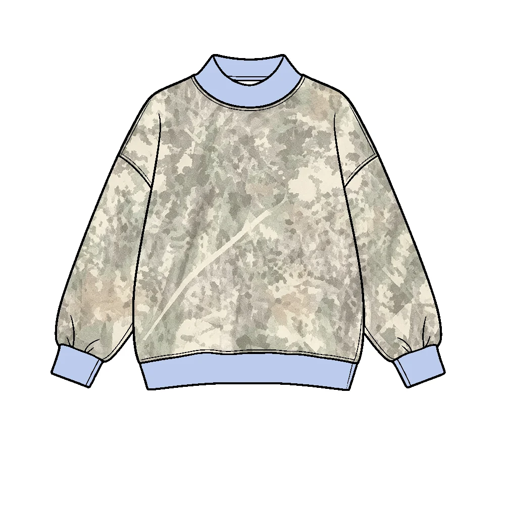 ( Moq 5 ) Preorder Baby Kids Toddler Long Sleeves Camo Pullover Shirt Yoga Active Clothes