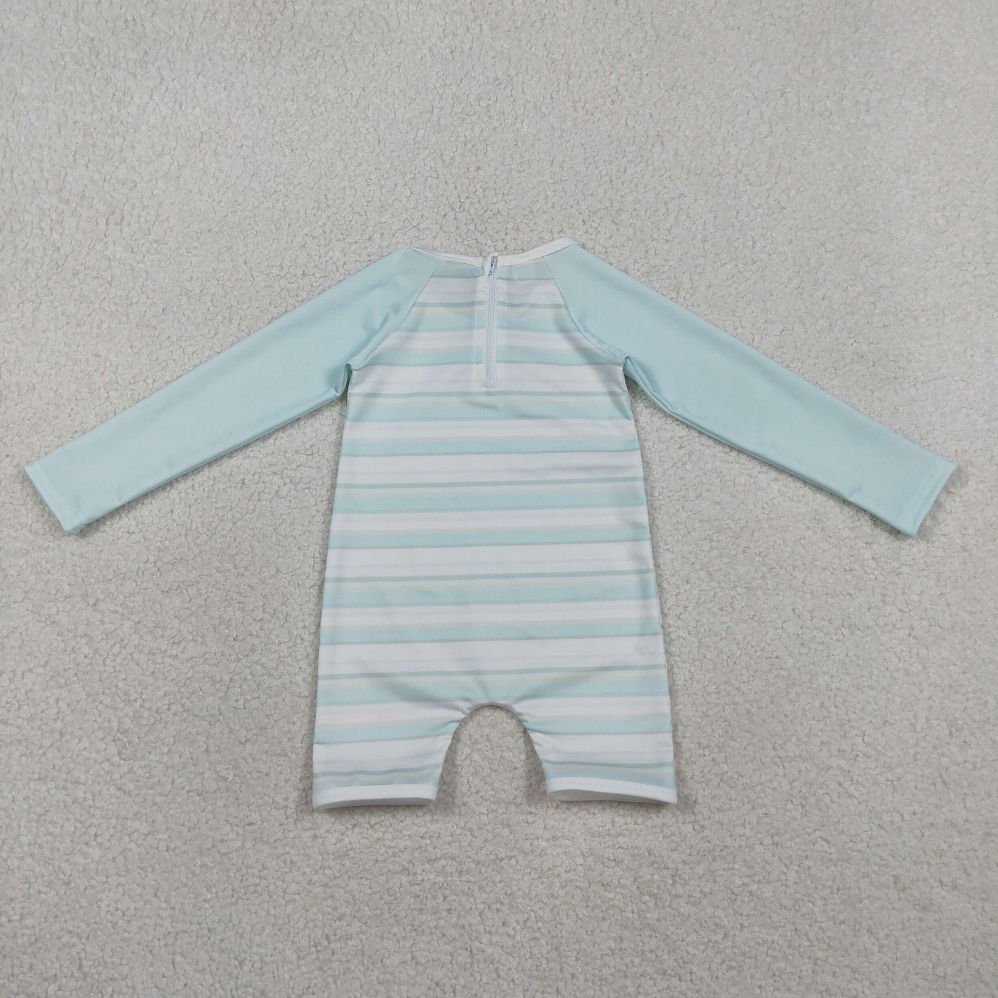 Baby Boys Kids Long Sleeves Stripes Zipper One-piece Swimsuit RTS