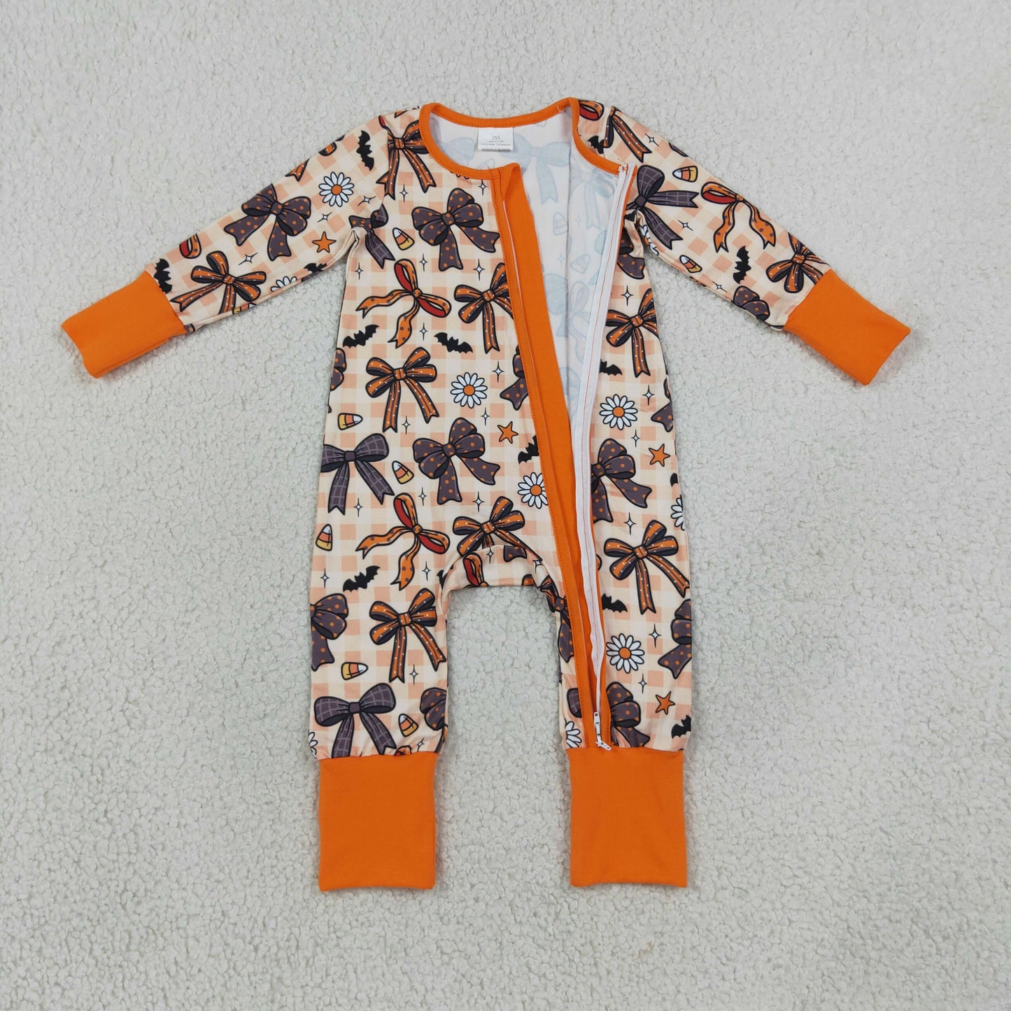 Baby Girls Kids Flower Candy Zipper Sleeper Footie Romper Halloween Clothes RTS