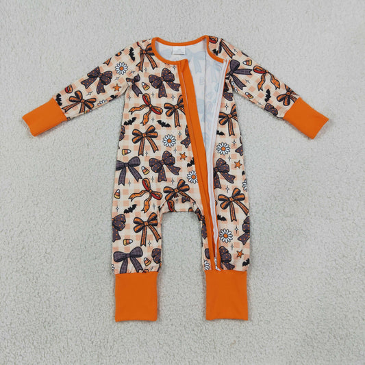 Baby Girls Kids Flower Candy Zipper Sleeper Footie Romper Halloween Clothes RTS