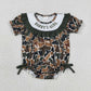Baby Girls Short Sleeves Embroidery Daddy's Girl Brown Green Camo Bows Bubble Romper RTS