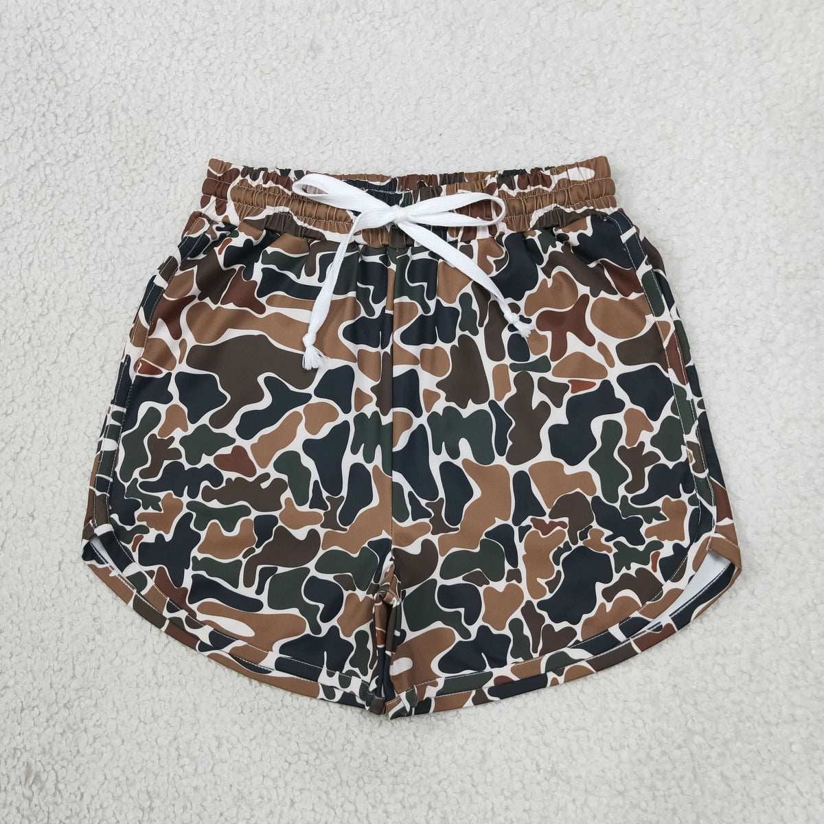 Adult Women Brown Camo Yoga Active Pockets Shorts Bottom Clothes RTS
