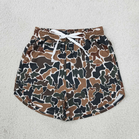 Adult Women Brown Camo Yoga Active Pockets Shorts Bottom Clothes RTS