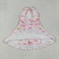Baby Girl Straps Pink Bows Golf Flags Activity Wear Yoga Knee Length Dress RTS
