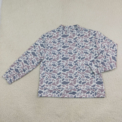 Sibling Baby Kids Adult Women Long Sleeves Grey Camo Print Romper Shirt Clothes RTS