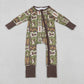 Baby Boys Long Sleeves Ducks Green Camo Zipper Footie Sleeper Romper RTS