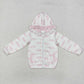 Baby Girl Long Sleeves Pink Bows Hoodie Zipper Shirt Tops