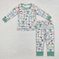 Baby Boy Christmas Checkered Green Pants Pajamas Bamboo Set