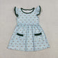 Baby Girls Kids Short Sleeves Ducks Pockets Knee Length Dress RTS