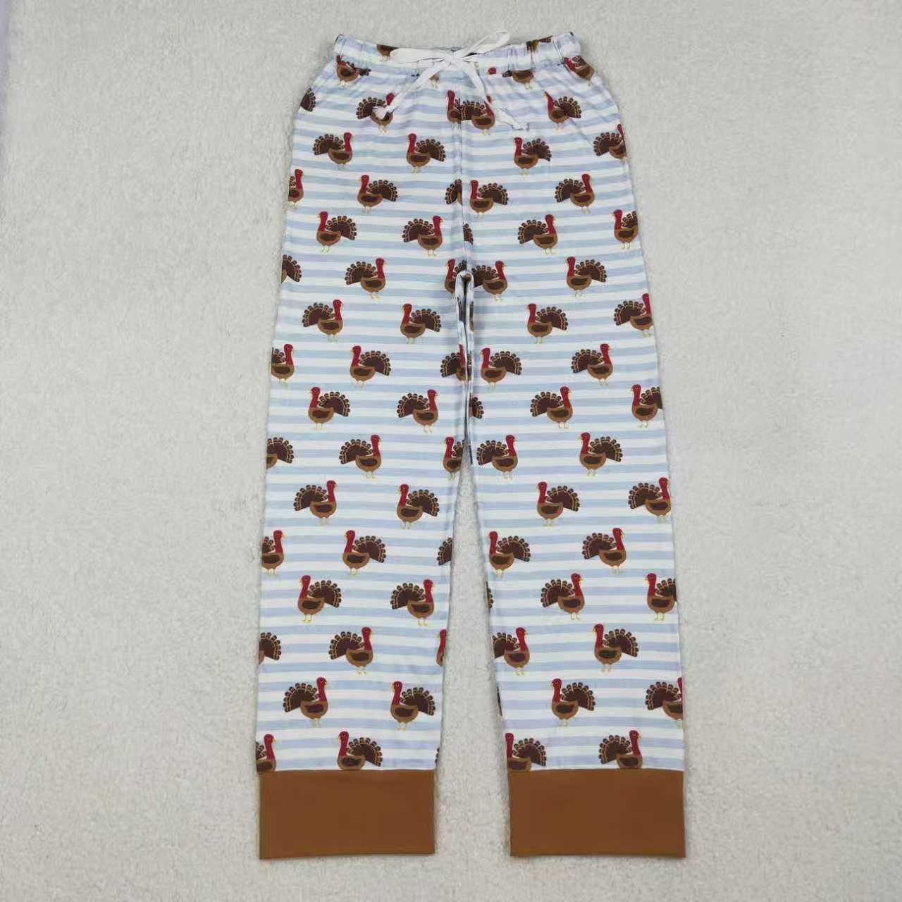 Sibling Baby Boys Adult Women turkey Thanksgiving Family Mama and Me Pants Zipper Footie Romper Pajamas RTS
