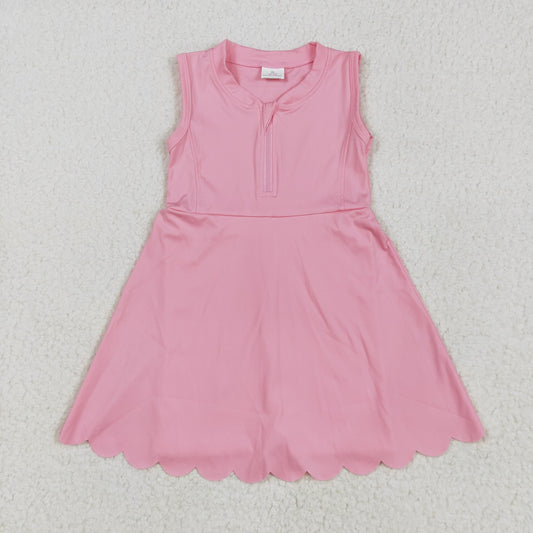 Baby Girl Pink Zipper Yoga Active Wear With Shorts Knee Length Dress RTS