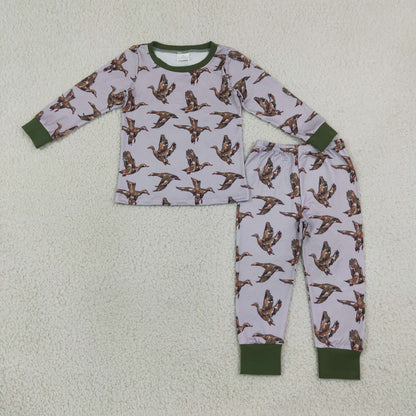 Sibling Baby Boys Girls Kids Long Sleeves Ducks Camo Print Romper Sets Pajamas Blankets Clothes RTS
