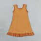Baby Girls Kids Sleeveless Shorts Knee Length Orange Dress Yoga Active Scallop Clothes RTS