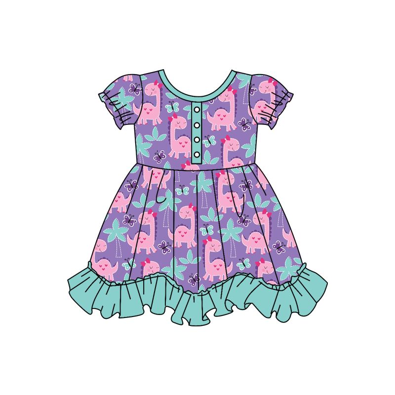 Moq 3 Pre-order GSD0677 Baby Girl Dinosaurs Dress