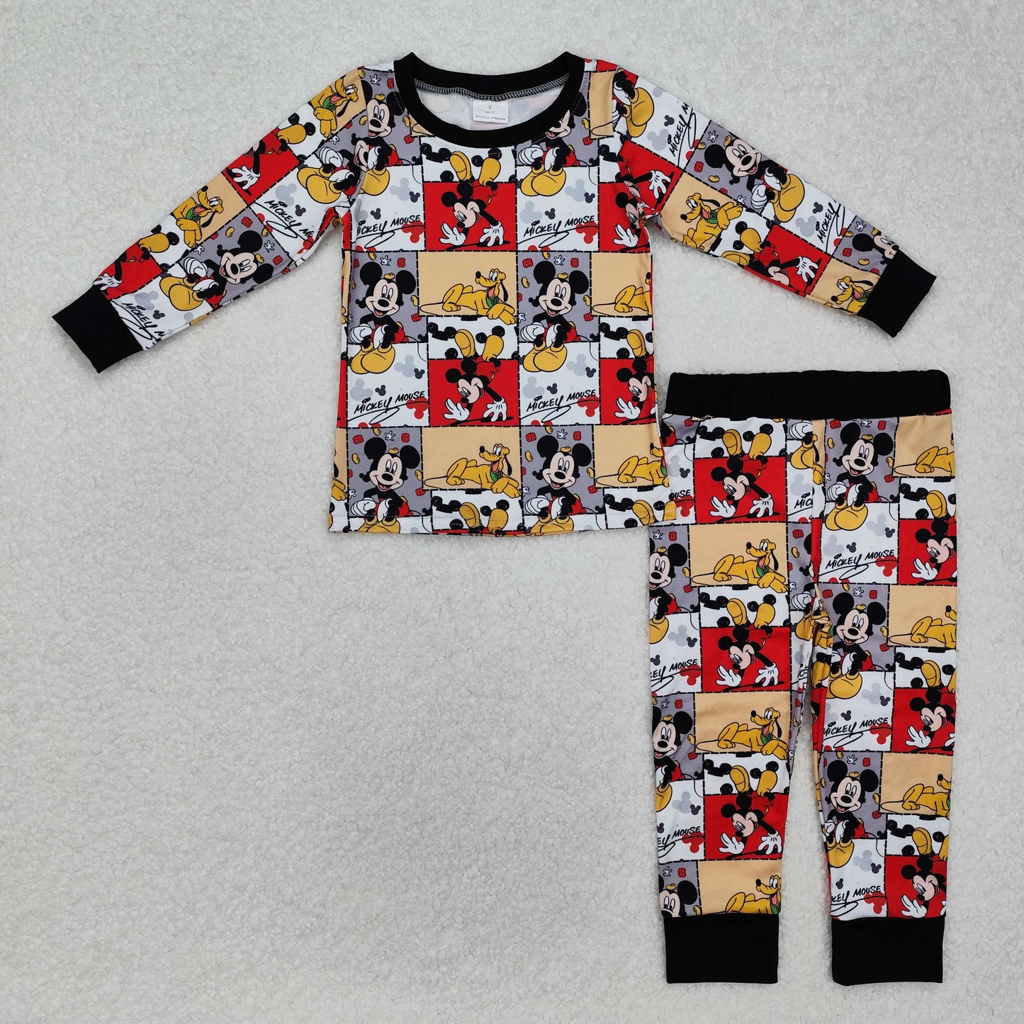 Baby Boy Toddler Long Sleeves Mouse Dog Shirt Pants Pajamas Clothes Set