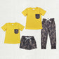 Sibling Baby Boys Short Sleeves Pockets Yellow Shirts Southern Camo Bottoms Clothes Sets RTS