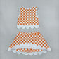Sibling Baby Girls Kids Sleeveless Checked Tops Bows Scallop Skirts Shorts Yoga Active Sets Team Clothes RTS