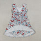 Baby Girls Toddler Red Blue Bows 4th of July Yoga Active Shorts Knee Length Dress RTS
