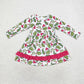 Baby Girl Long Sleeves Christmas Green Face Hearts Dress